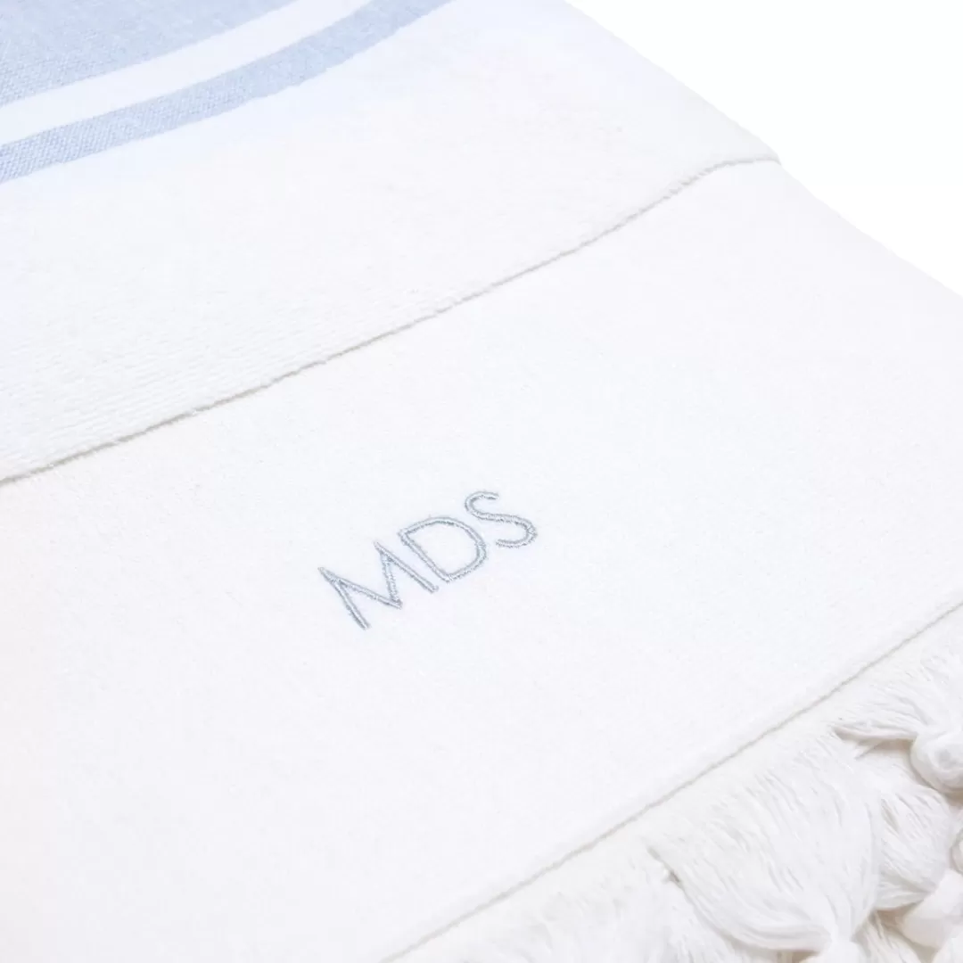 Blue & White Stripe Towel<minnow New