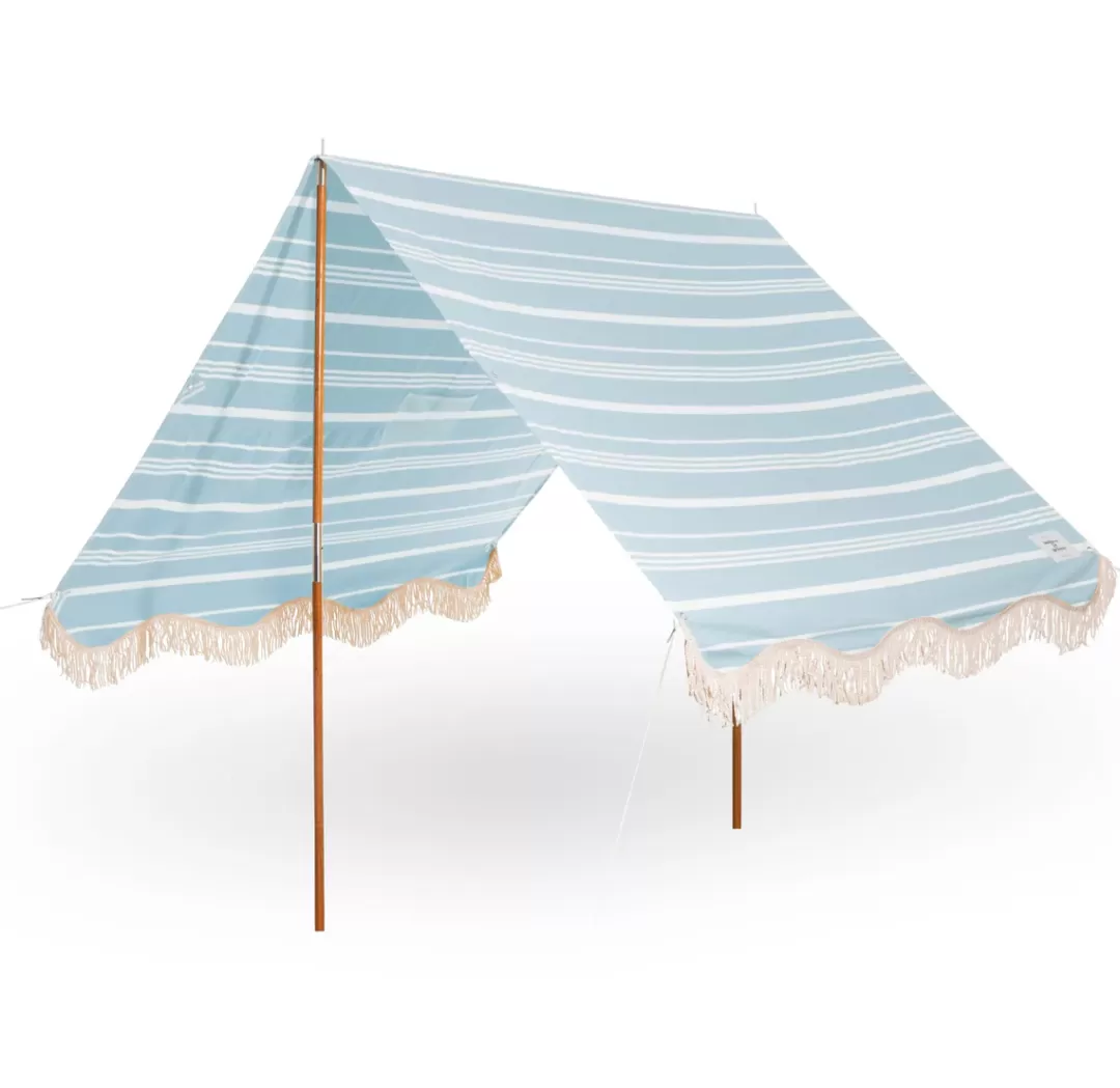 Business & Pleasure Premium Beach Tent, Vintage Blue Stripe<minnow Flash Sale