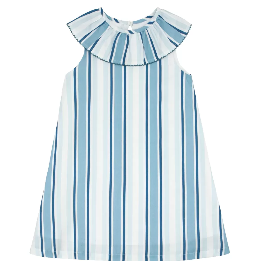 Girls Freshwater Stripe Ruffle Collar Dress | Swim<minnow Sale