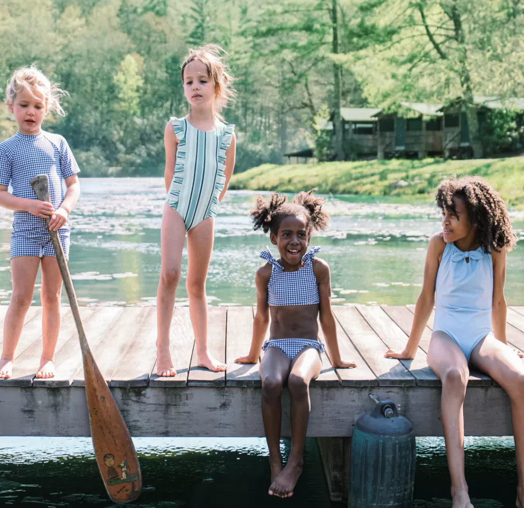 Girls Gathered One Piece | Swim<minnow Fashion