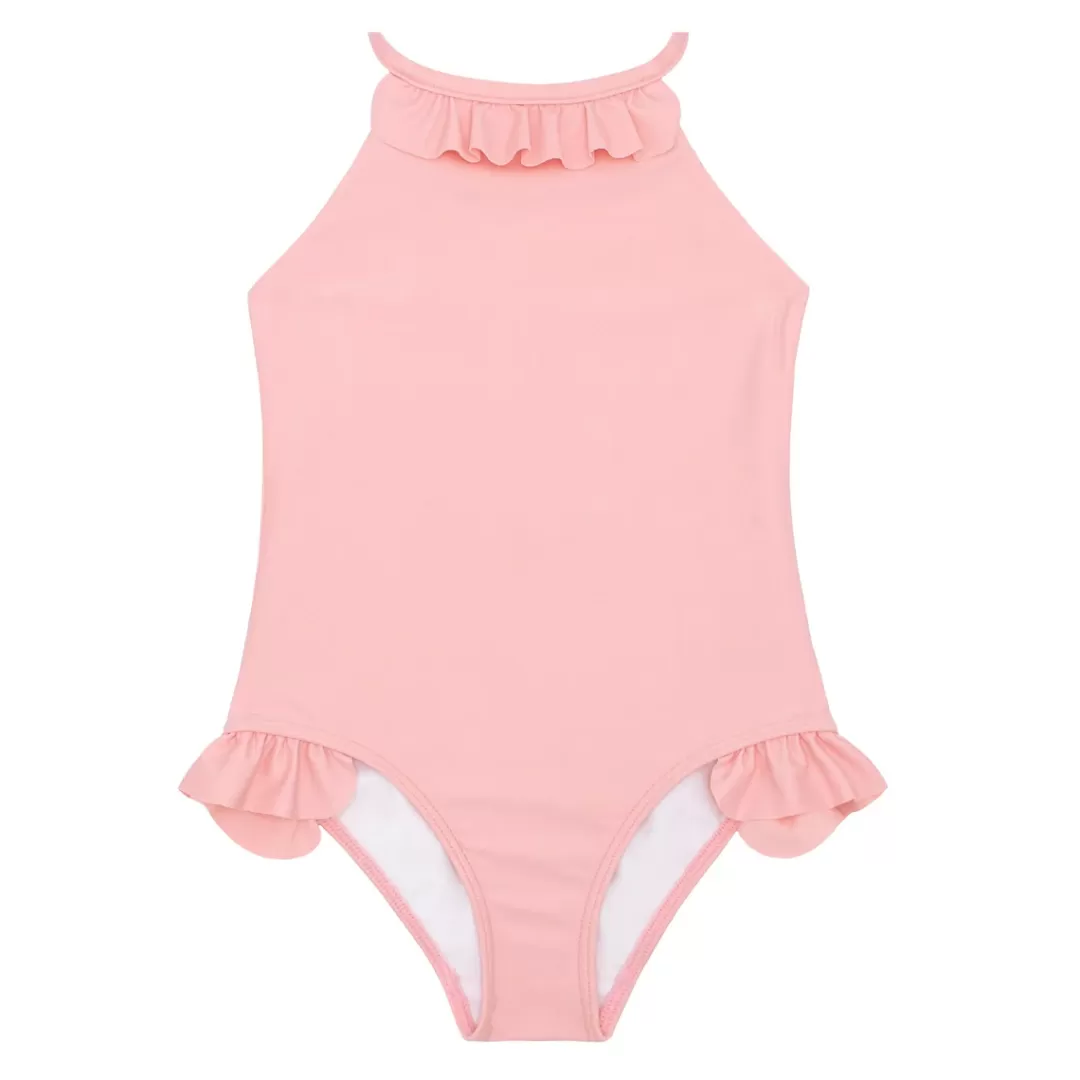 Girls Ruffle Halter One Piece<minnow Best