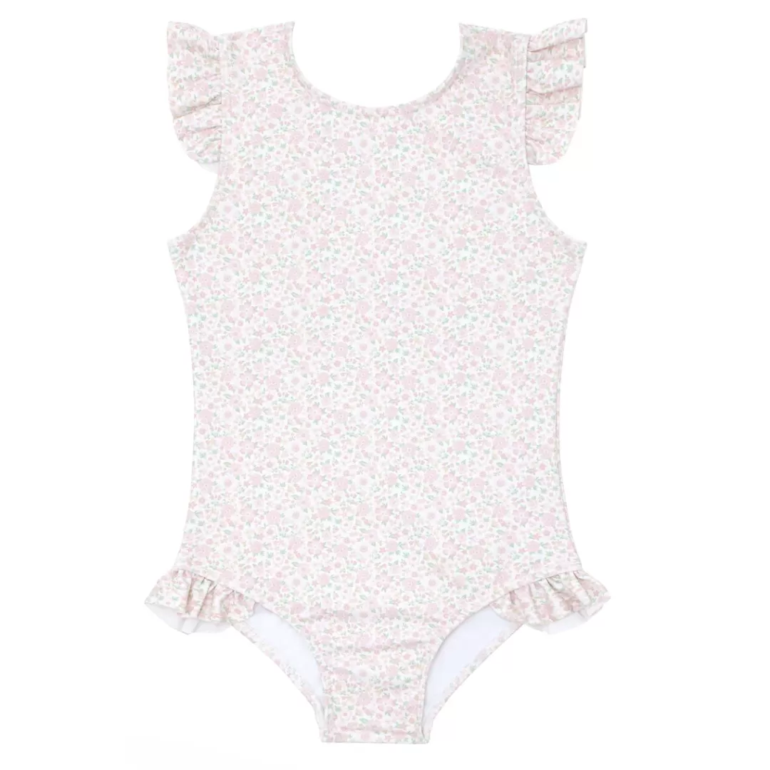 Girls Ruffle Sleeve Rashguard One Piece<minnow Outlet