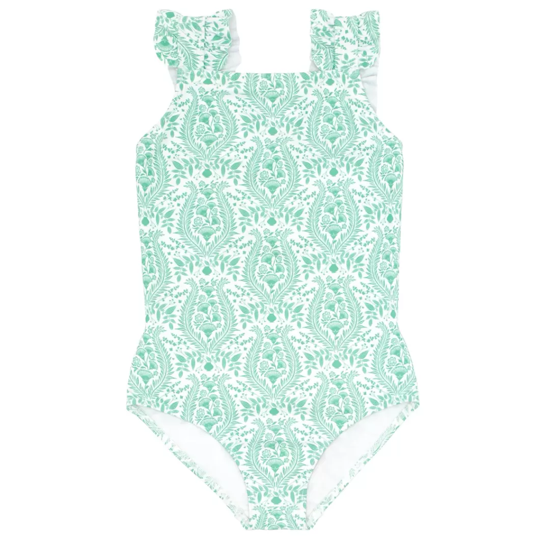 Girls Ruffle Strap One Piece<minnow Hot