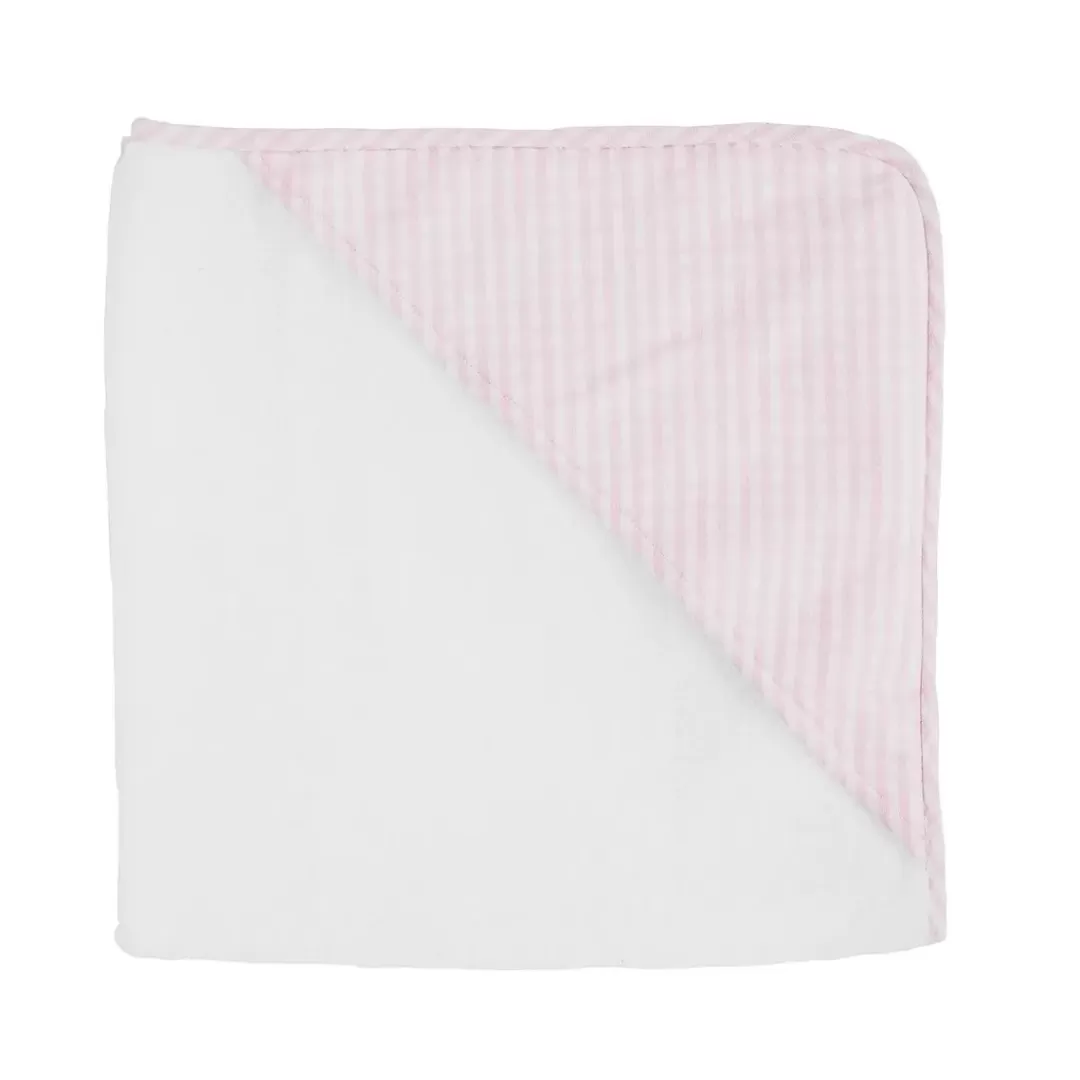 Louelle Dusty Pink Gingham Hooded Towel And Wash Glove<minnow Cheap