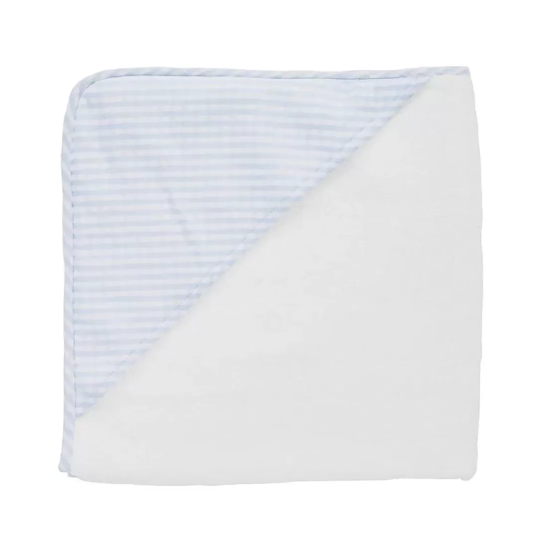 Louelle Pale Blue Gingham Hooded Towel And Wash Glove<minnow Store