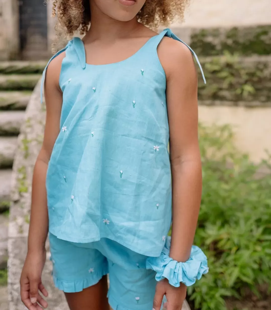 X Fanm Mon Girl's Tie Knot Short Set<minnow Sale
