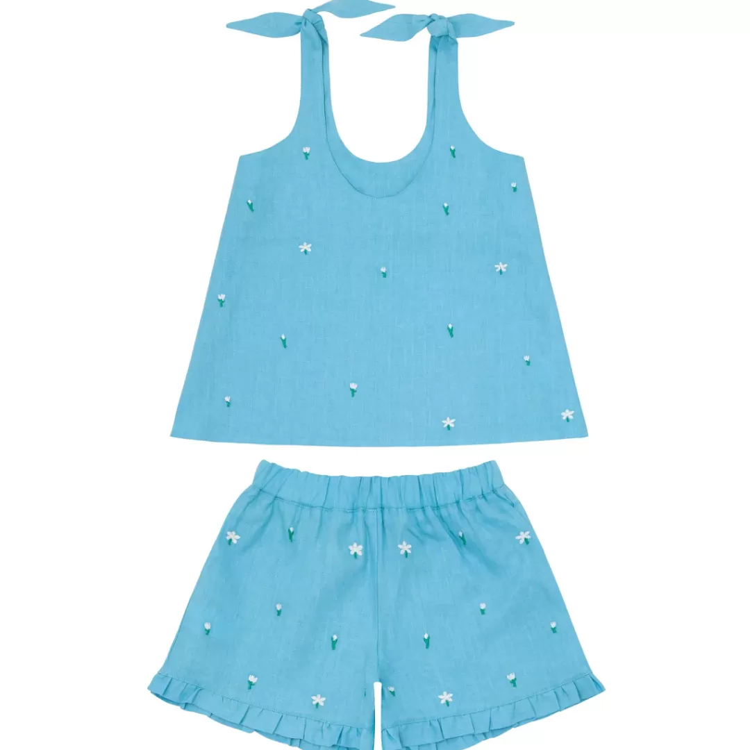 X Fanm Mon Girl's Tie Knot Short Set<minnow Sale