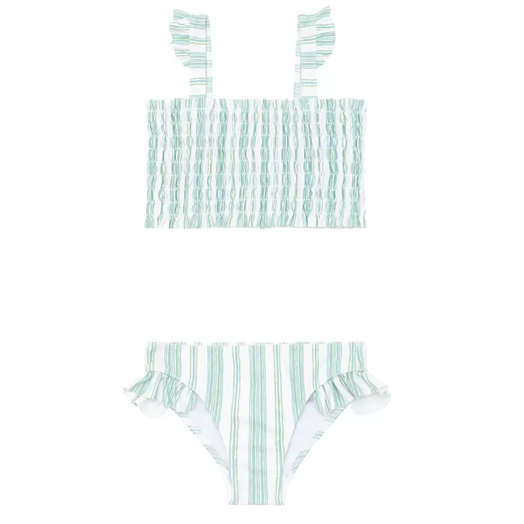 X Sister Parish Girls Smocked Bikini<minnow Cheap