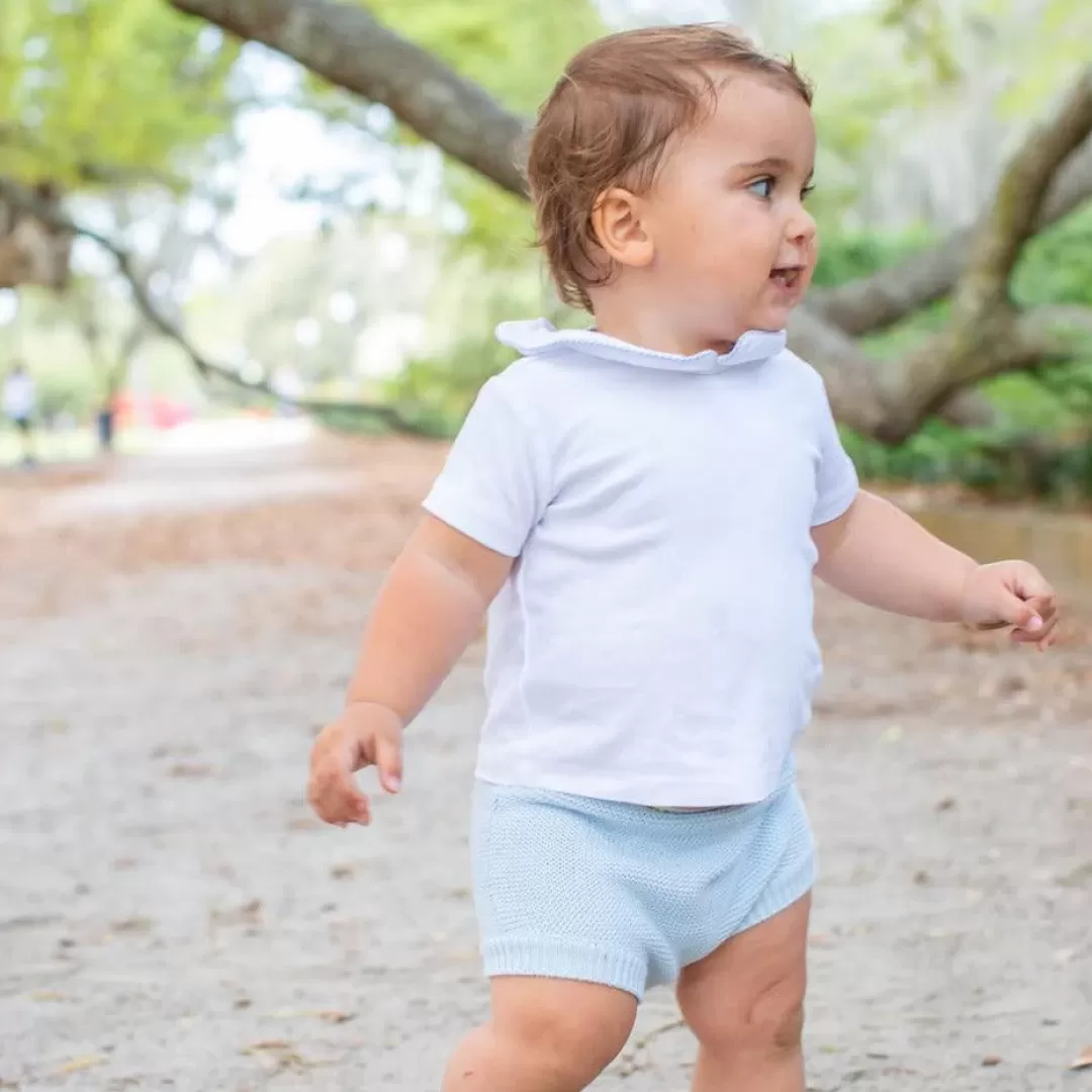 Unisex Blue Knit Short<minnow Fashion