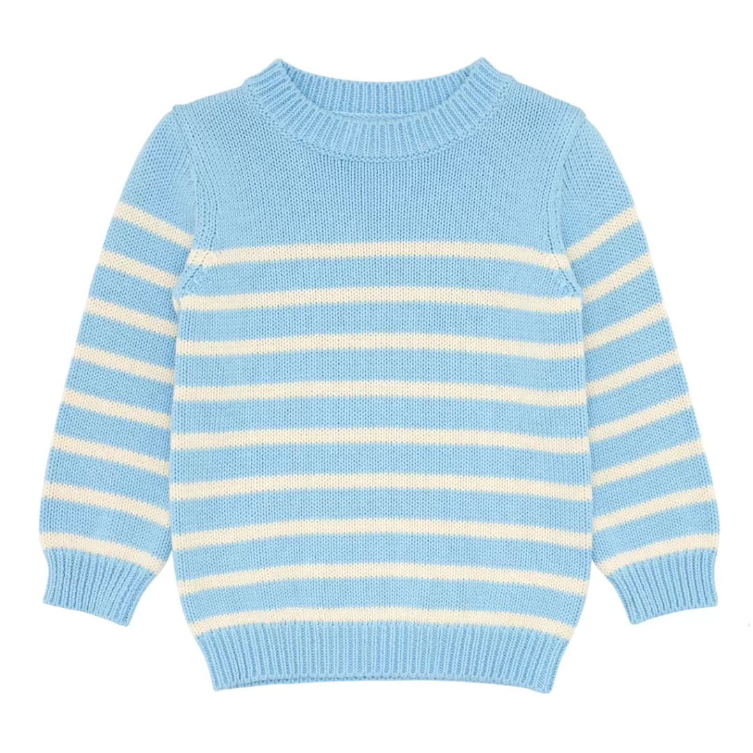 Unisex Peri Blue And Cream Knit Sweater<minnow Outlet